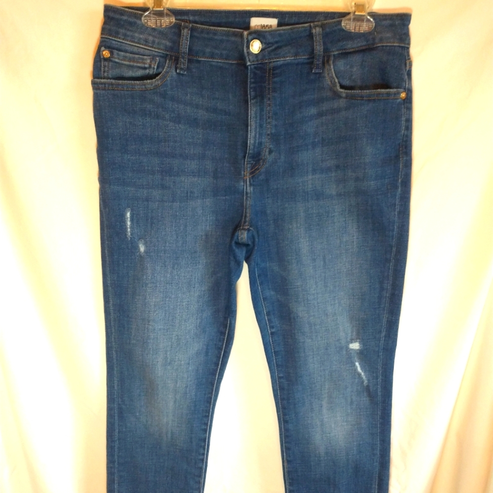 Kristen C Mid-Rise Crop Skinny M1858 Size 12/31 Blue Jeans